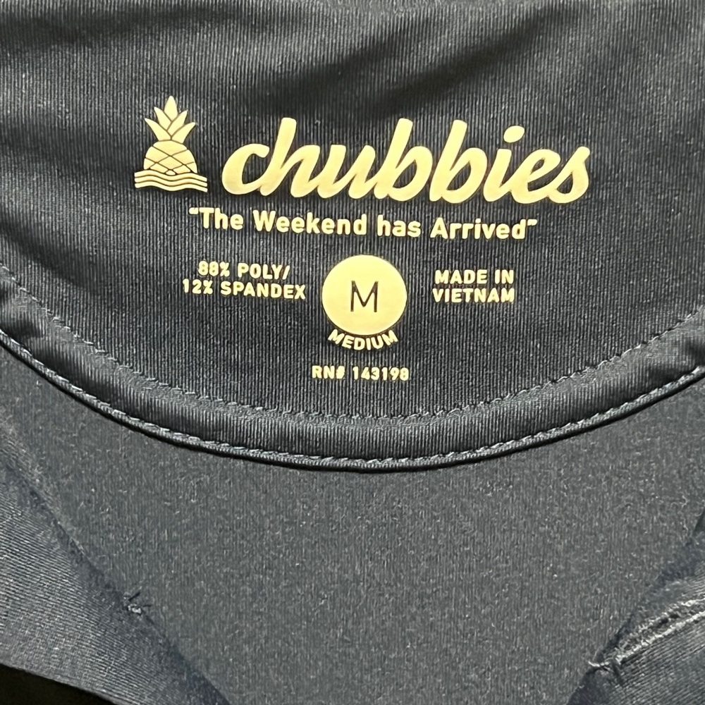 Chubbies Navy polo with American flag size medium
